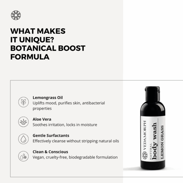 Vedamorph Rejuvenating Lemon Grass Bodywash - Image 3