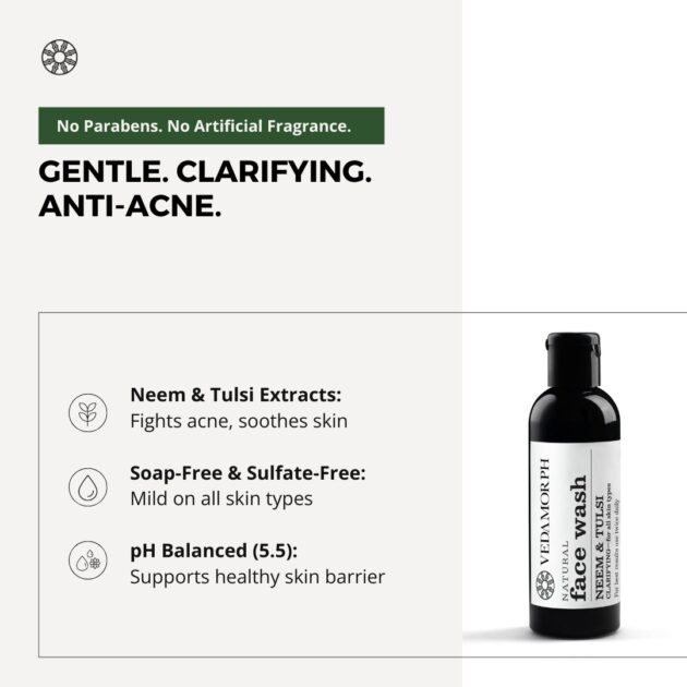 Vedamorph Purifying Neem & Tulsi Facewash - Image 3